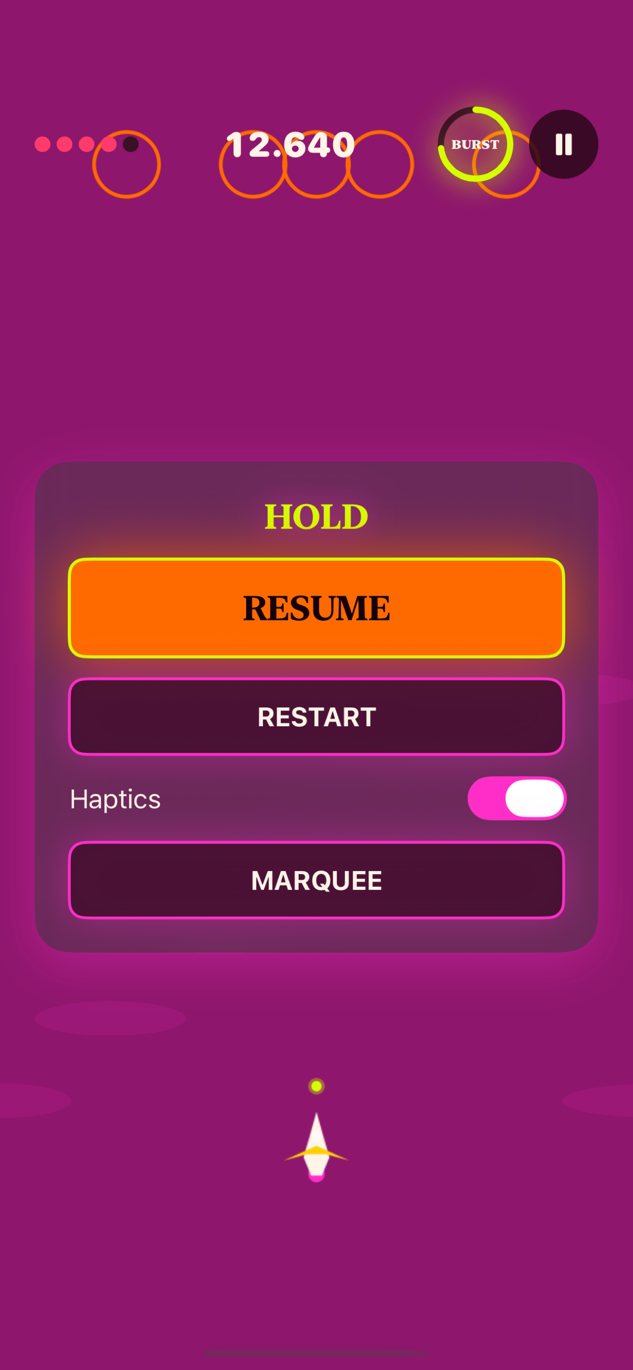 Hold overlay